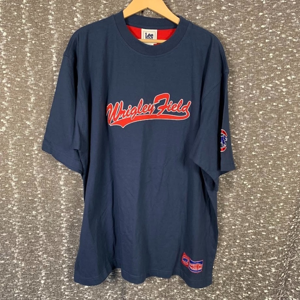 Vintage Lee Sport MLB Wrigley Field Chicago Cubs Short‎ Sleeve Shirt Men's XL